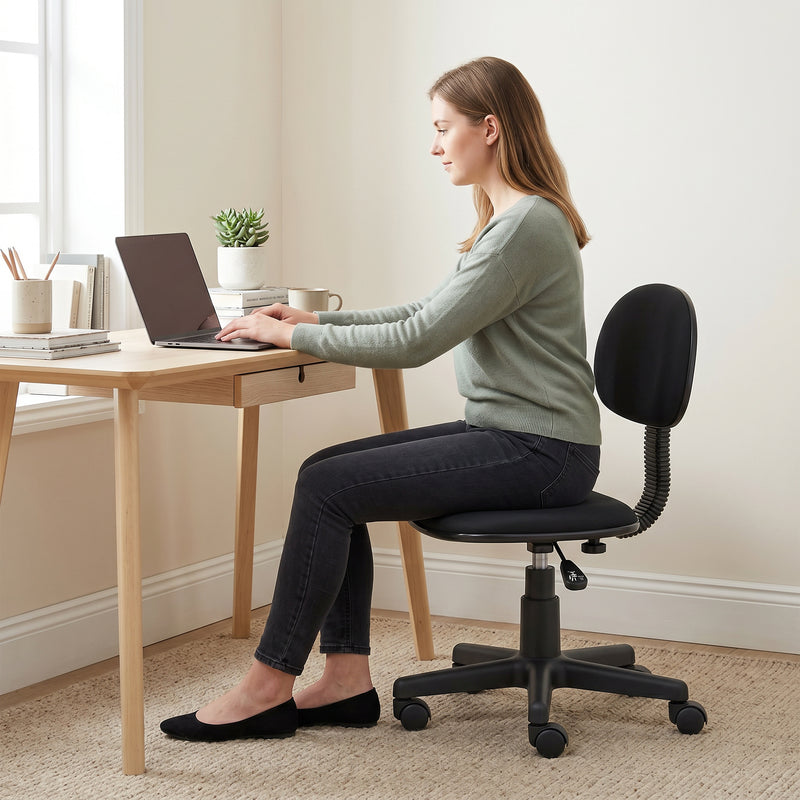 HOMCOM Small Armless Office Chair - Black – view 8