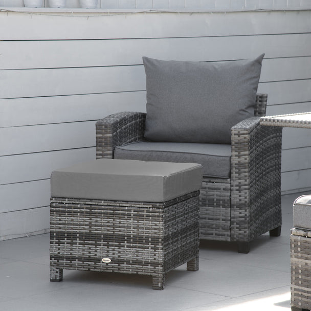 Rattan footstool ottoman – image 2