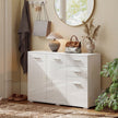 HOMCOM Sideboard, Modern Storage Cabinet with 2 Drawers, 3 Doors and Adjustable Shelves, High Gloss White – view 9