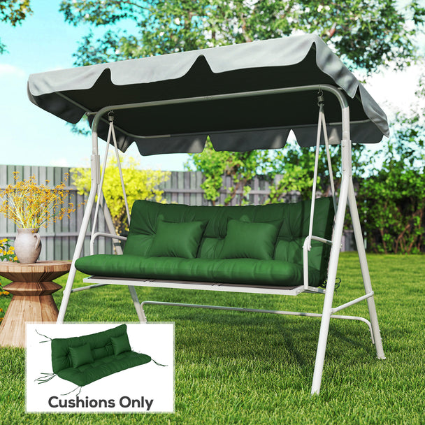 Green 3-seater cushion set 150 x 50 cm – image 2