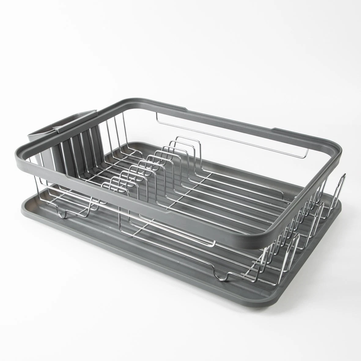 Dish Drainer Rack with Drip Tray and Cutlery Holder