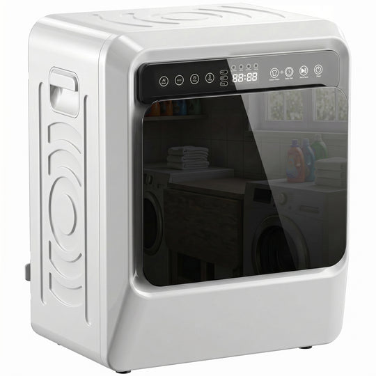 White 5 kg compact vented tumble dryer with smart sensor drying and front-loading door