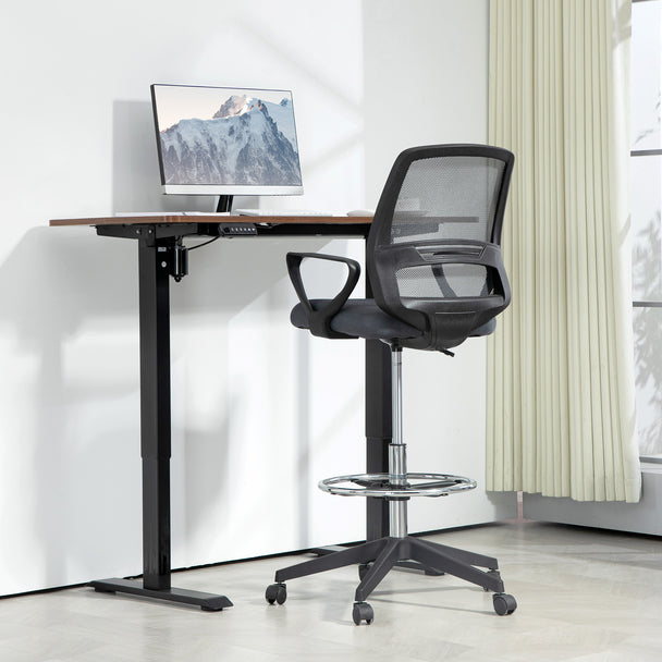 Grey mesh draughtsman chair – image 2