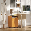 Mobile filing cabinet – natural wood – image 2