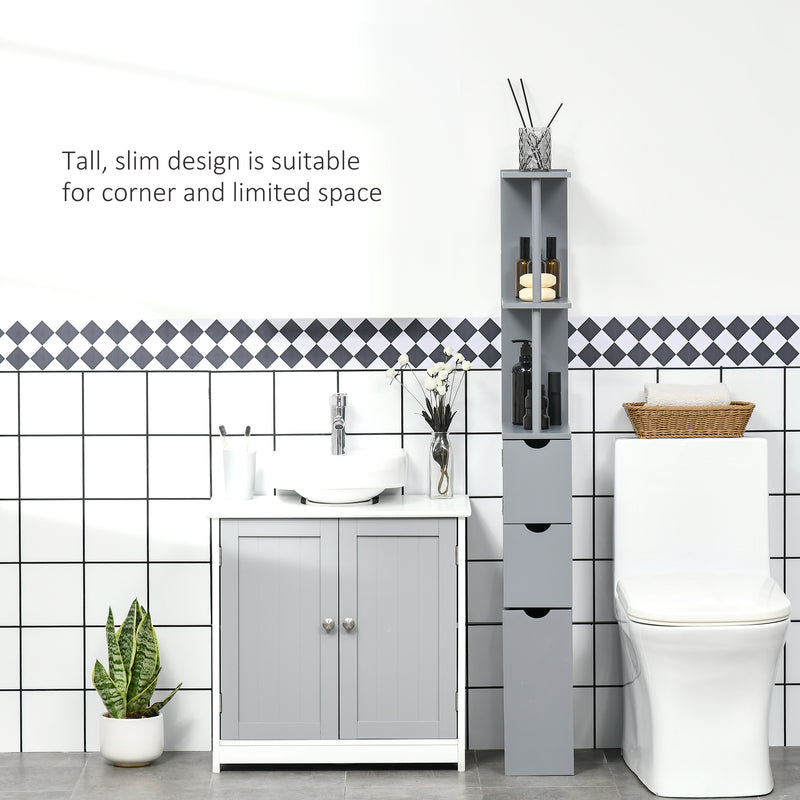 Slim grey bathroom cabinet – image 5