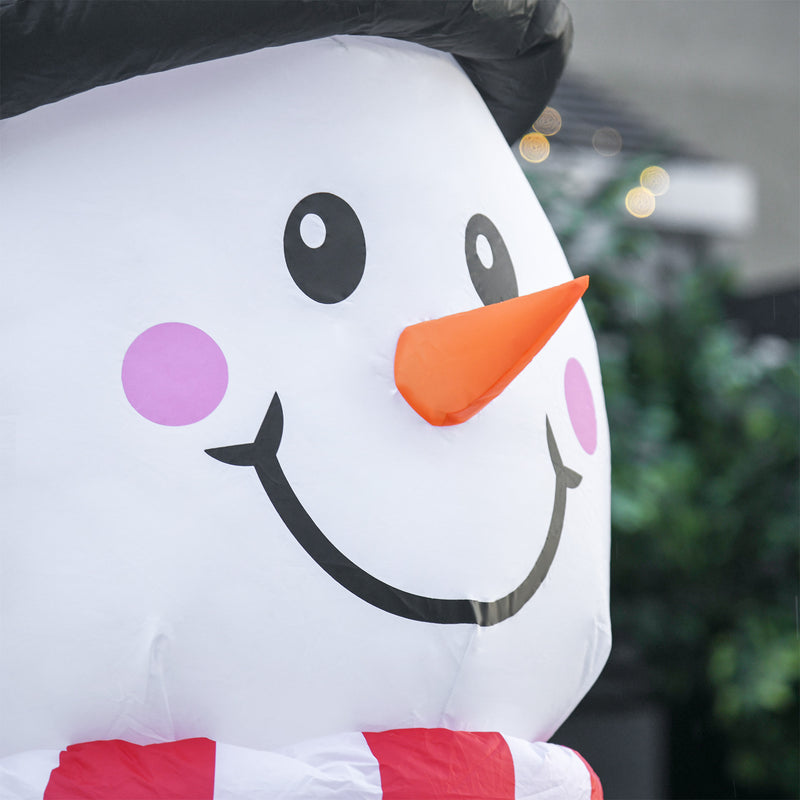 Close-up of a decorative detail on the 8ft snowman