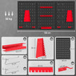 28-Piece Wall-Mounted Tool Pegboard Set with 3 Panels – Black/Red – image 3 of 9