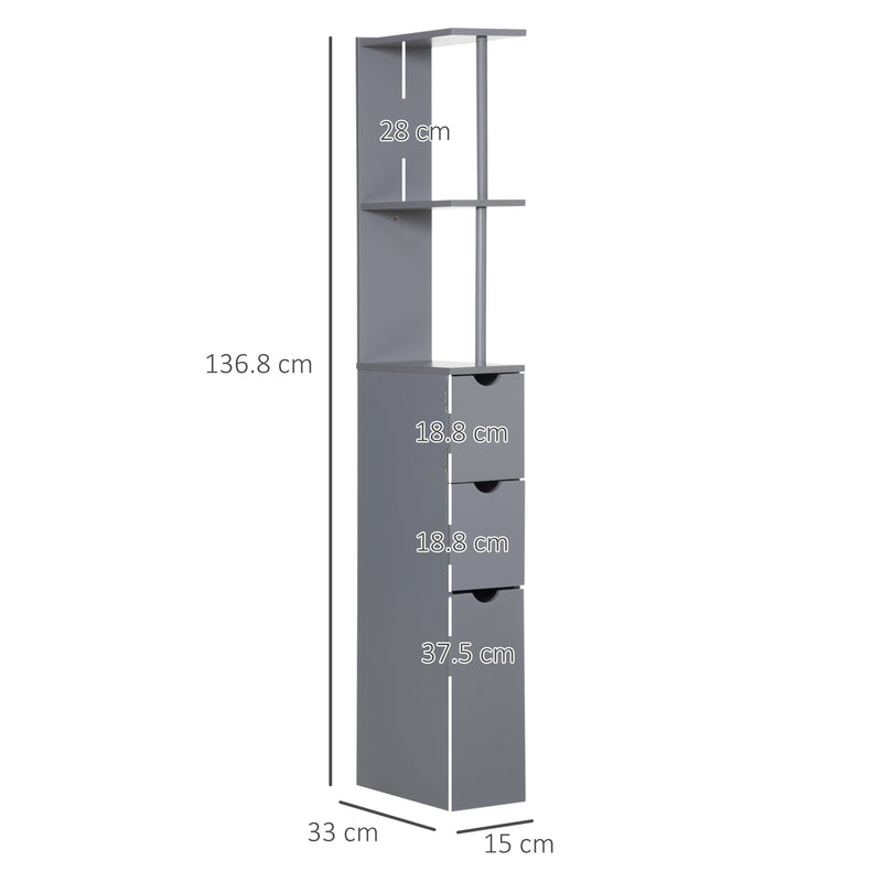 Slim grey bathroom cabinet – image 3