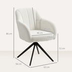 360 Degree Swivel Accent Chair, Teddy Fleece Fabric Armchair, White