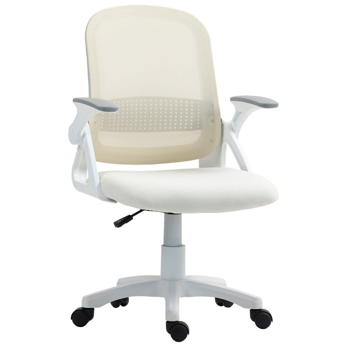 HOMCOM Breathable Mesh Office Chair, Ergonomic Swivel Computer Chair with Flip-up Armrests, Lumbar Back Support for
