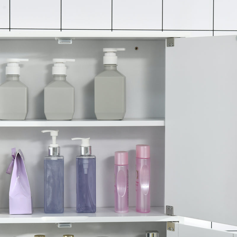 White mirror cabinet with vented base – image 8