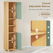 Tall bathroom cabinet in green & natural – image 5