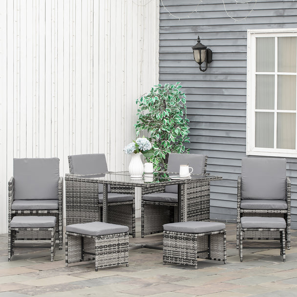 8-seater rattan cube dining set – image 2