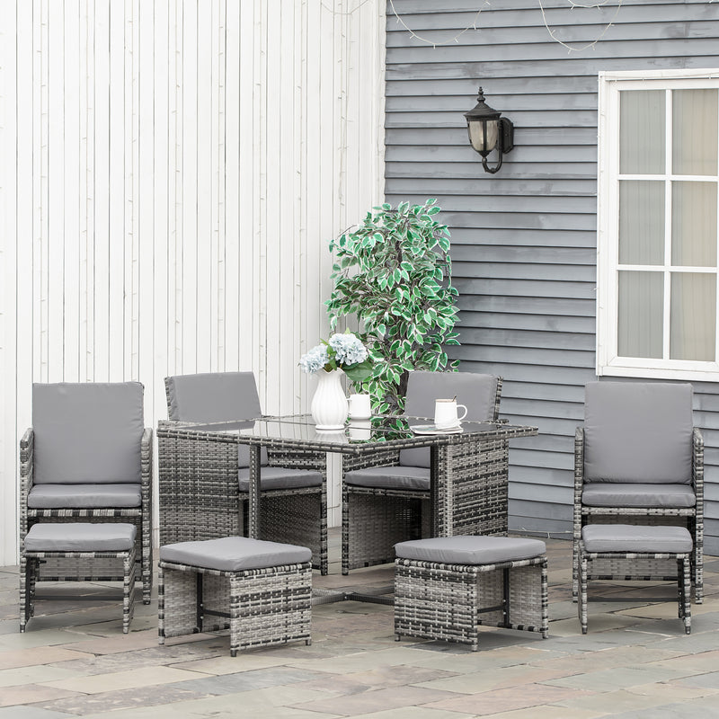 8-seater rattan cube dining set – image 2