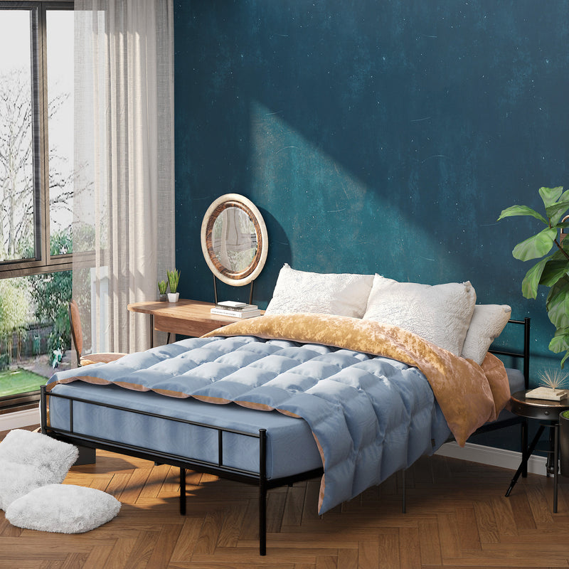 Black king size metal bed frame – image 2