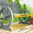 Outsunny Fir Wood Love Seats with Wheel-Shaped Armrests, Large Load-Bearing Chair, Grey – view 8