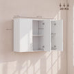HOMCOM Bathroom Wall Cabinet, Wall-Mounted Bathroom Storage Cabinet with 3 Doors, Adjustable Shelf, High Gloss White – view 3