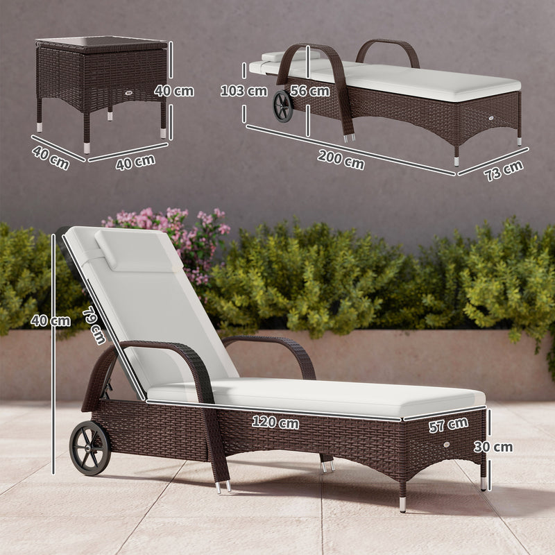 Brown rattan sun lounger set of 2 – image 3