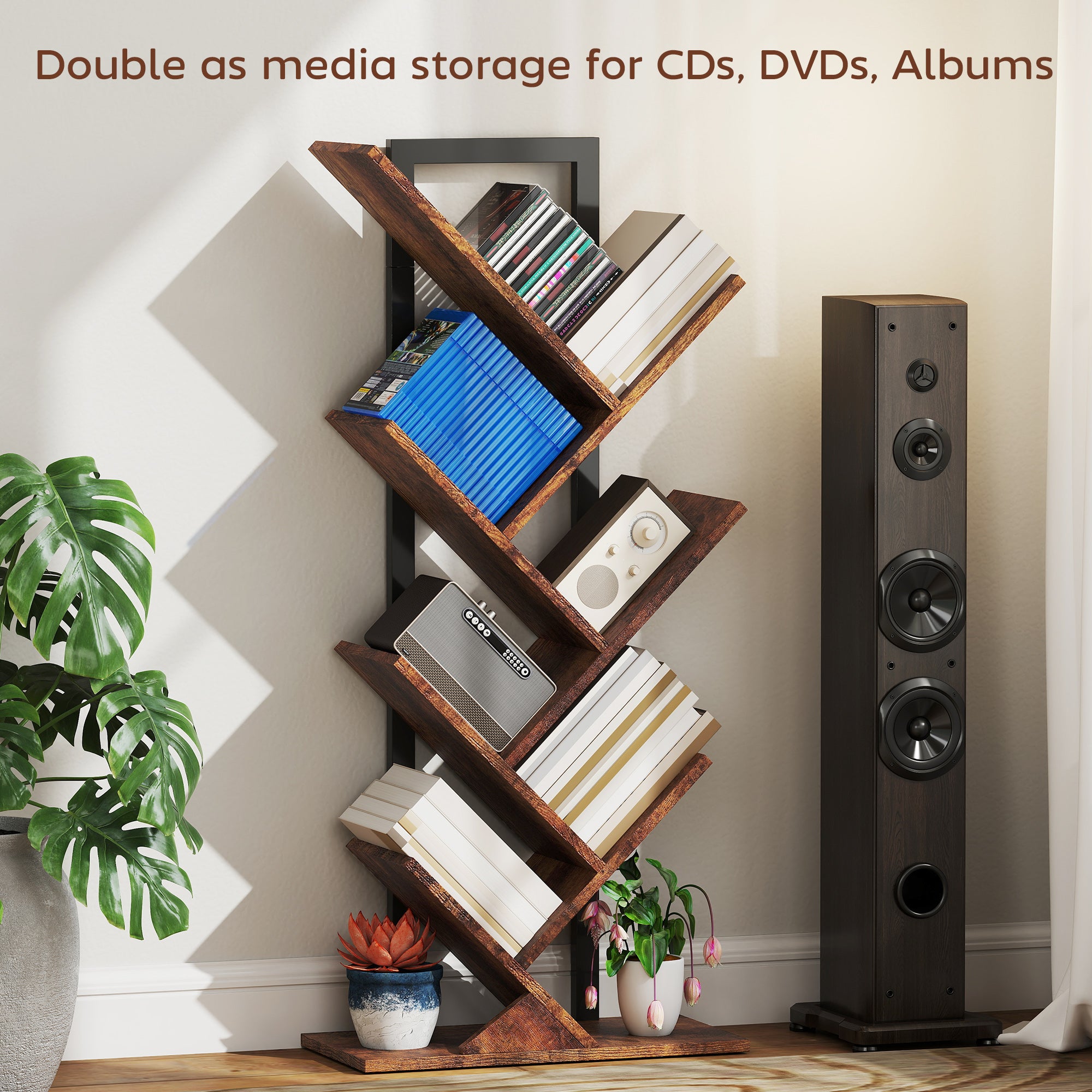 Six-Section Tree Bookcase - Wood-Effect