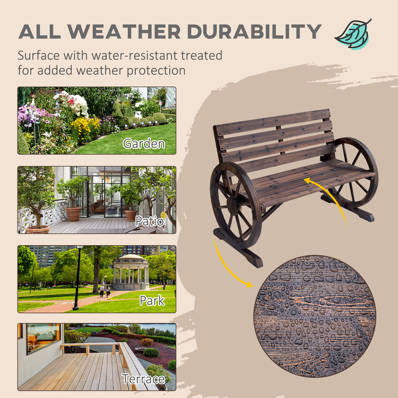 Wagon wheel arm bench – image 6