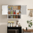 60 cm louvred bathroom wall cabinet in white – image 8