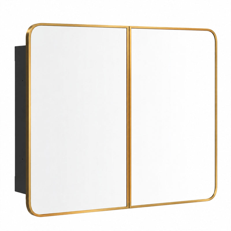 HOMCOM 76.2 x 11.6 x 61 cm Bathroom Mirror Cabinet, Wall Cabinet with Adjustable Shelves, Wall-Mounted or Recessed – view 10