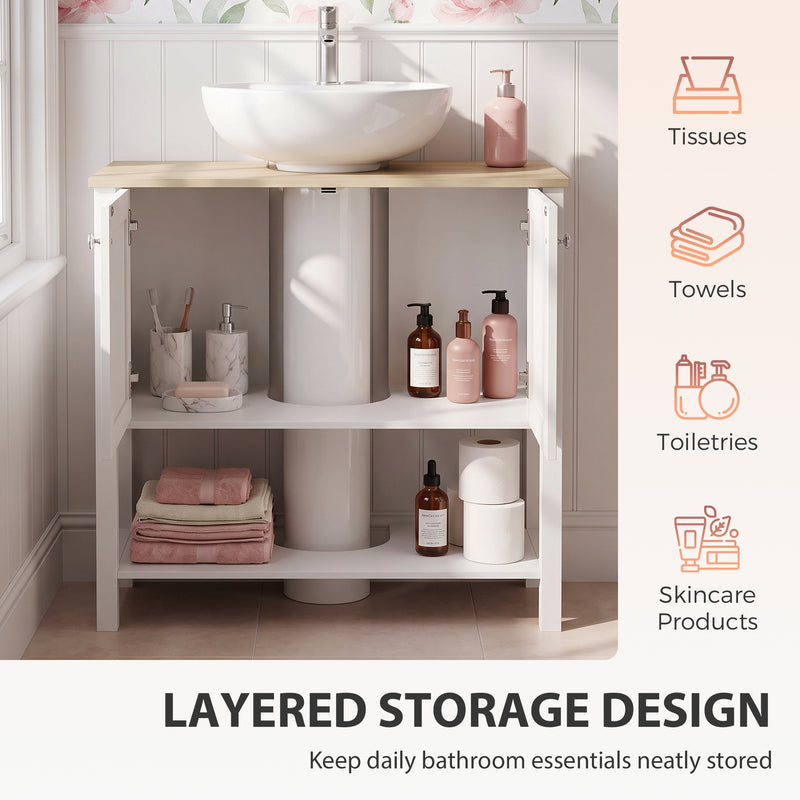 White & oak under sink cabinet – image 5