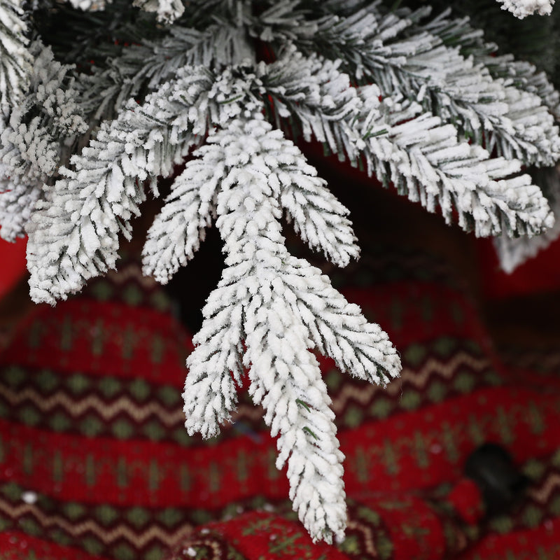 7ft snow-covered slim Christmas tree – image 8