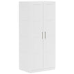 White double wardrobe with panel doors and silver-tone handles