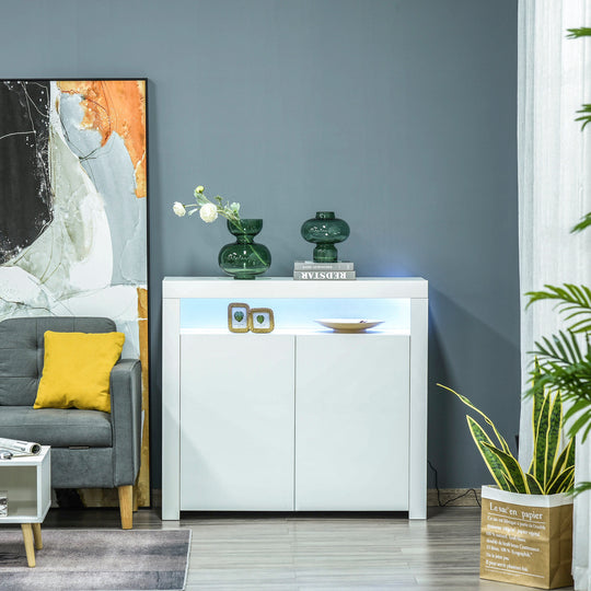 White LED high gloss sideboard – image 2