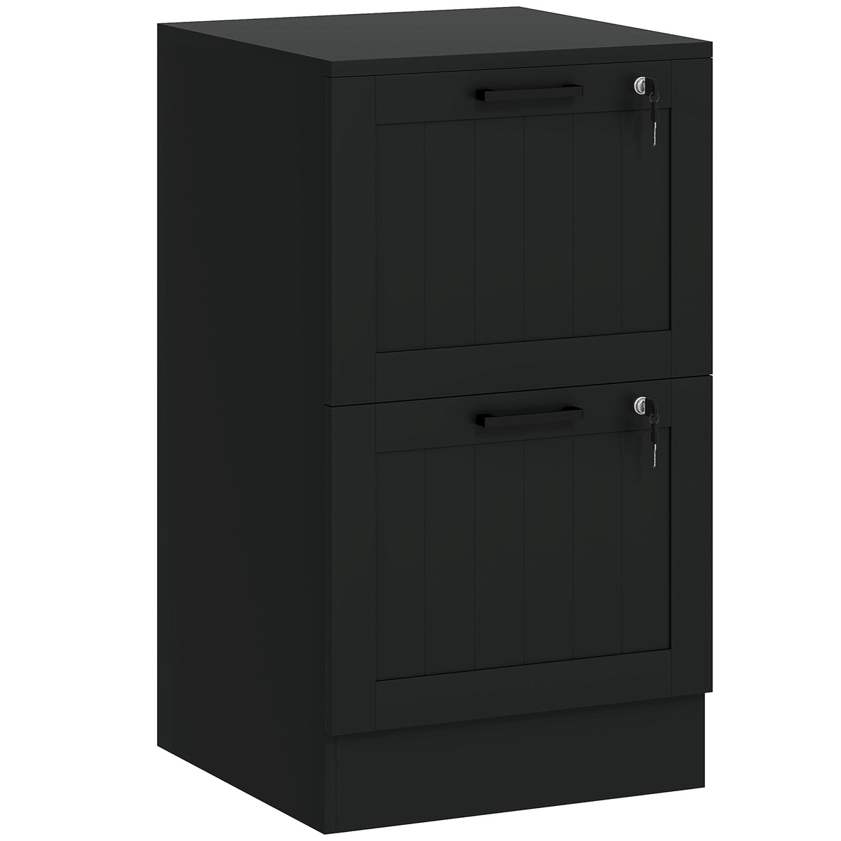 HOMCOM 2 Drawer Filing Cabinet with Lock, Office Storage Cabinet with Adjustable Hanging Bars for A4 Letter Size Files
