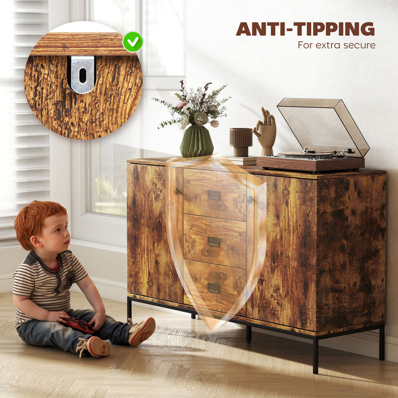 120 cm sideboard with 3 drawers – image 7