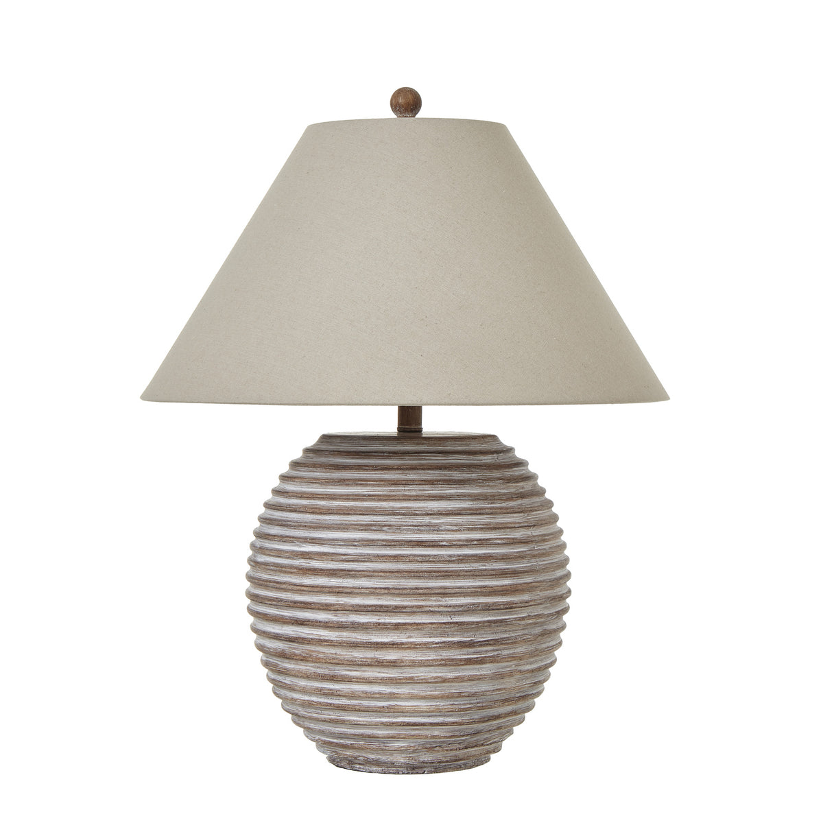 Saturn Ceramic Table Lamp with Linen Shade – 71cm, additional product view 2