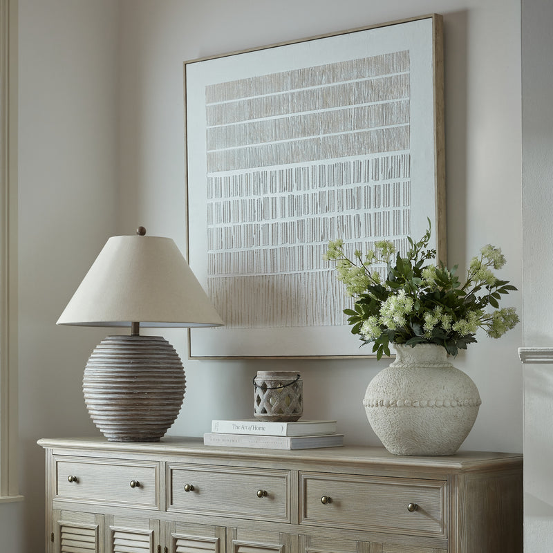 Saturn Ceramic Table Lamp with Linen Shade – 71cm, additional product view 3