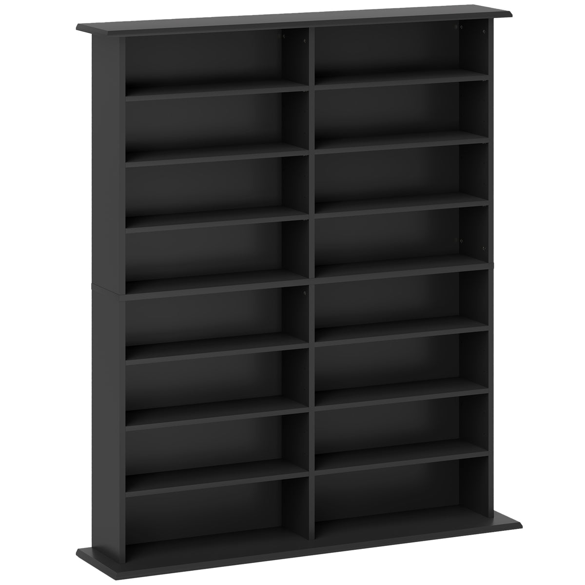 16-Compartment Media Storage Shelf – Black