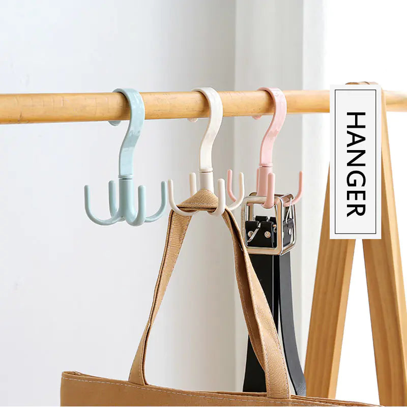Rotating Closet Hanger Organizer for Bags and Scarves