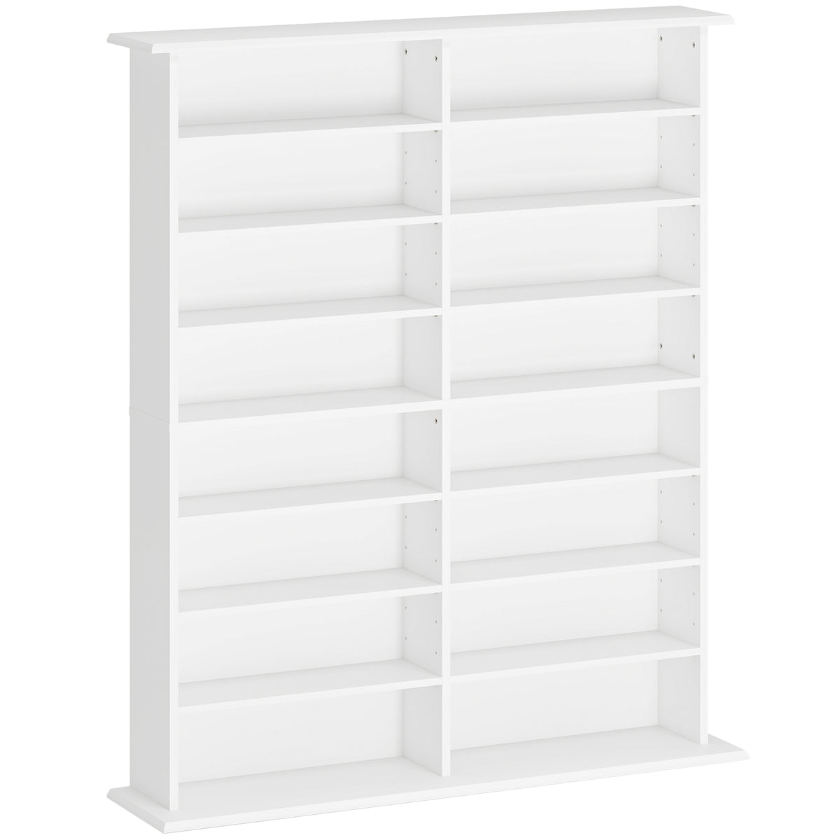 16-Compartment Media Storage Shelf – White