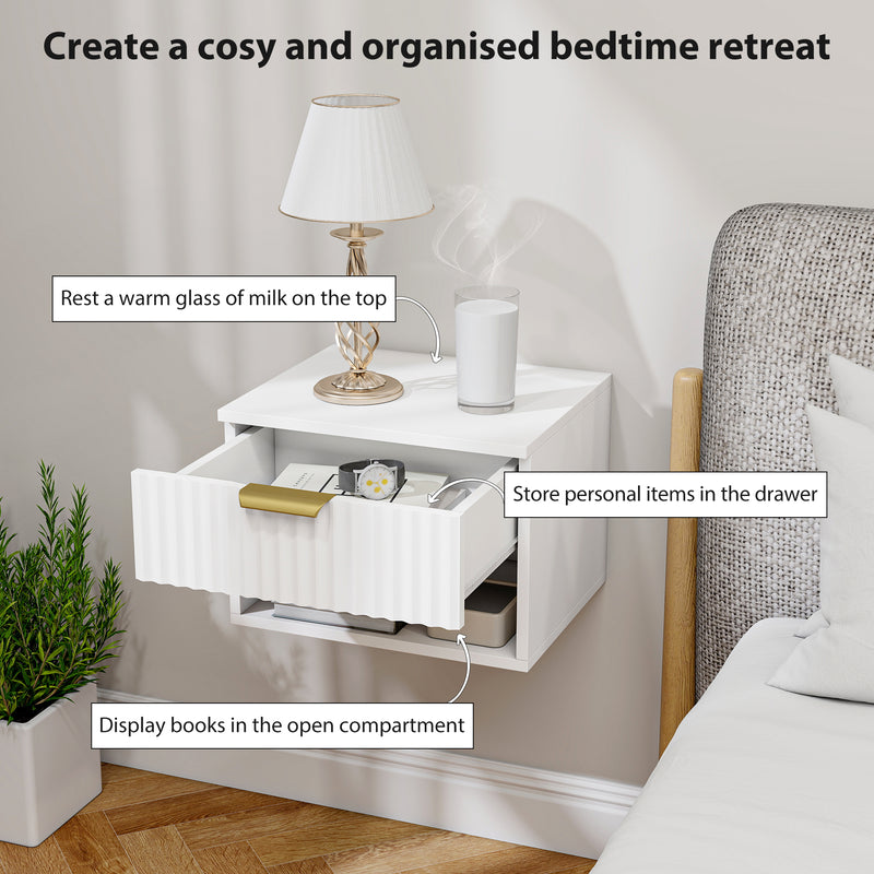 Fluted floating bedside tables – image 5