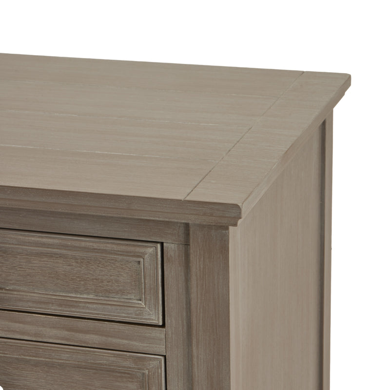 Serene Three-Drawer Bedside Table – Grey, additional product view 3