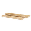 Two long wooden trays side by side