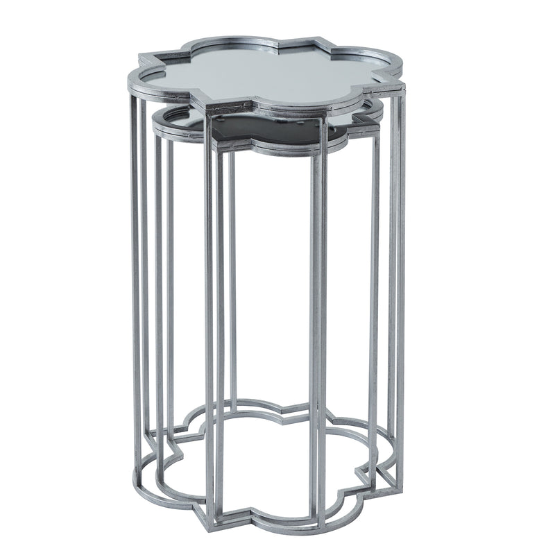 mirrored side tables nested together