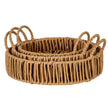 Three wicker trays nested, side view