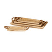 Four wooden trays laid out side by side