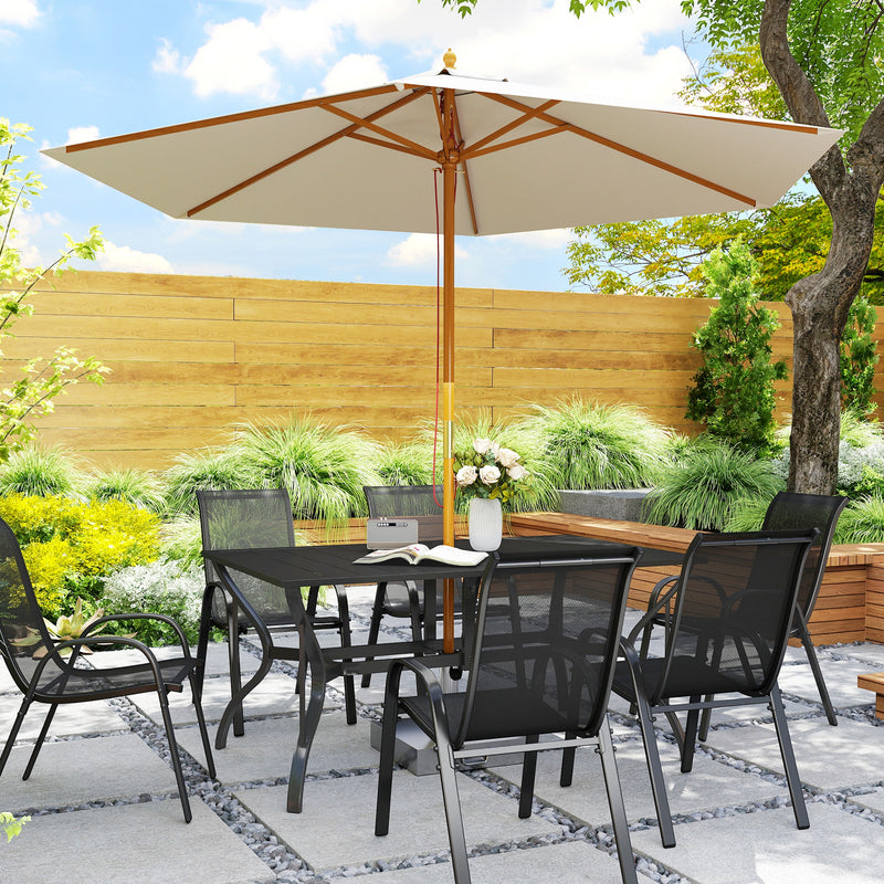 6-seater slatted steel table – image 8