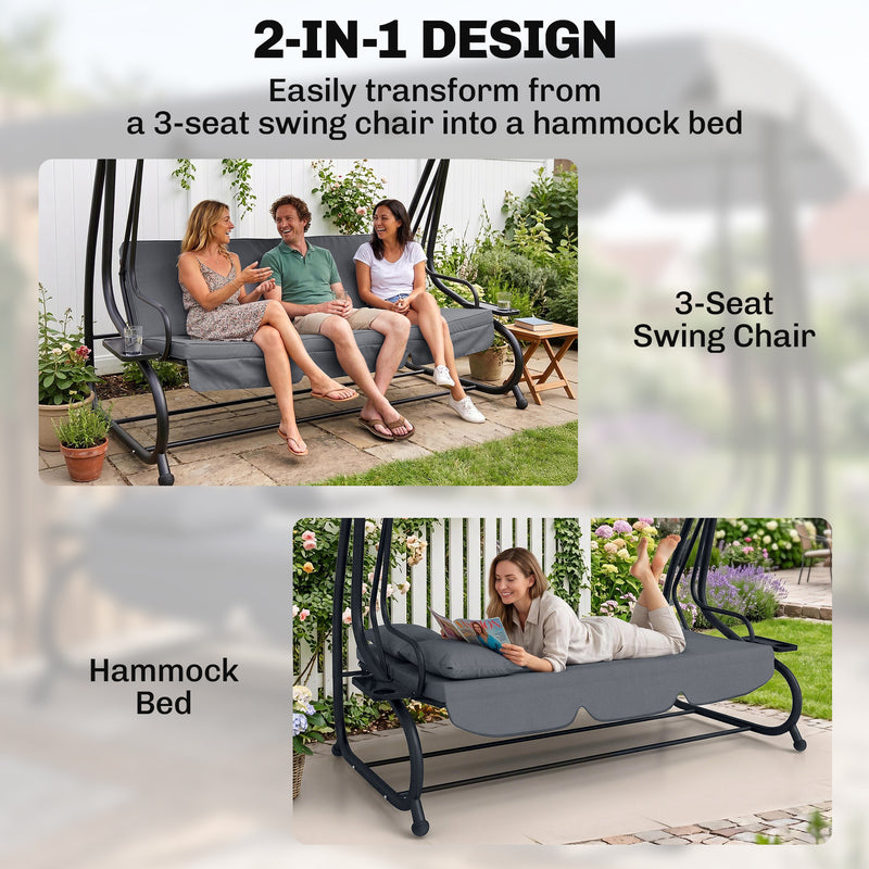 Dark grey swing bed – image 4