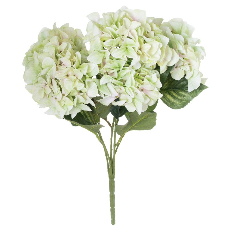 Shabby green artificial hydrangea bouquet