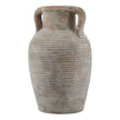 Siena large brown ribbed amphora pot with handles, front view