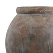 Close-up of the weathered brown finish