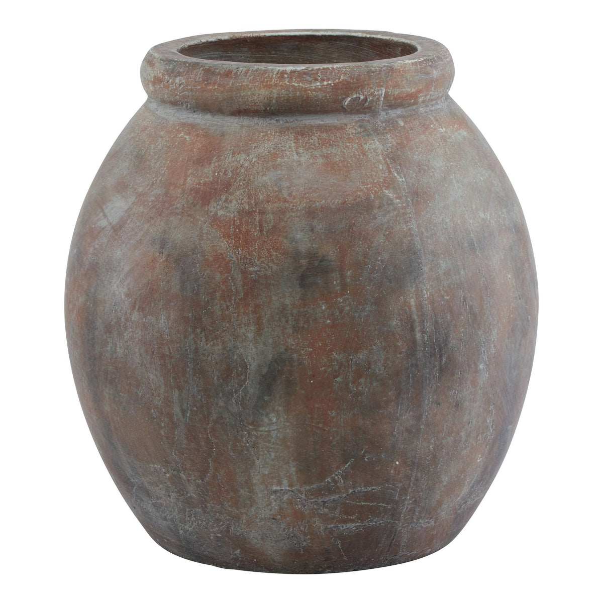 Siena weathered brown ceramic jar planter