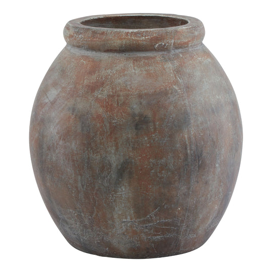 Siena weathered brown ceramic jar planter